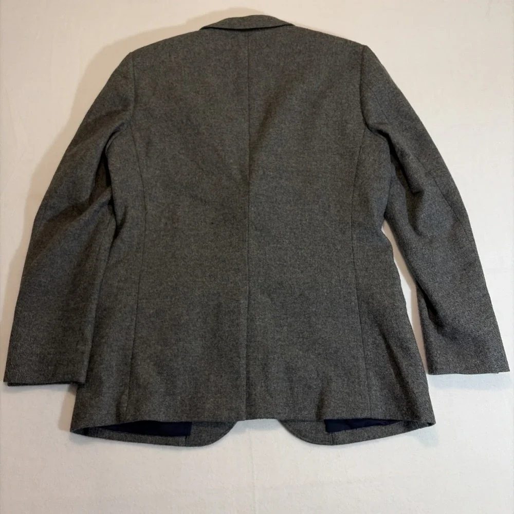 J Crew Factory Thompson Slim Fit Suit Jacket Blazer Mens 42L Gray Wool Tweed